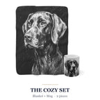 German Shorthaired Pointer Cozy Set — 2-Piece Blanket + Mug Gift Set | Charcoal | Tritan