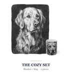 Golden Retriever Cozy Set — 2-Piece Blanket + Mug Gift Set | Charcoal | Tritan