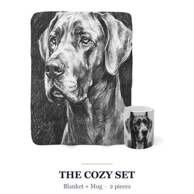Great Dane Cozy Set — 2-Piece Blanket + Mug Gift Set | Charcoal | Tritan