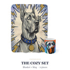 Great Dane Cozy Set — 2-Piece Blanket + Mug Gift Set | Comic | Tritan