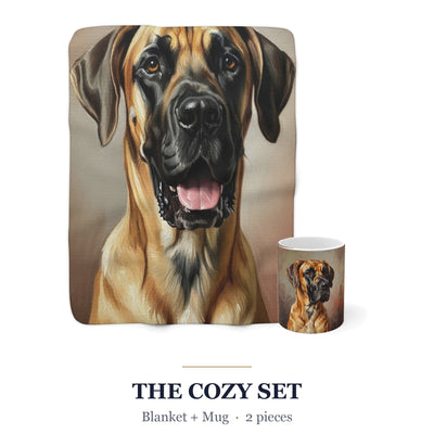 Great Dane Cozy Set — 2-Piece Blanket + Mug Gift Set | Oil | Tritan