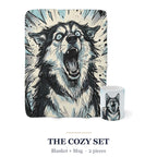Husky Cozy Set — 2-Piece Blanket + Mug Gift Set | Comic | Tritan