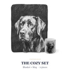 Labrador Retriever Cozy Set — 2-Piece Blanket + Mug Gift Set | Charcoal | Tritan