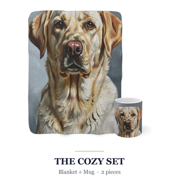 Labrador Retriever Cozy Set — 2-Piece Blanket + Mug Gift Set | Oil | Tritan