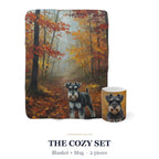 Miniature Schnauzer Cozy Set — 2-Piece Blanket + Mug Gift Set | Autumn Woods | Tritan