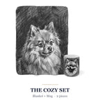 Pomeranian Cozy Set — 2-Piece Blanket + Mug Gift Set | Charcoal | Tritan