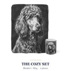 Poodle Cozy Set — 2-Piece Blanket + Mug Gift Set | Charcoal | Tritan