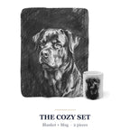 Rottweiler Cozy Set — 2-Piece Blanket + Mug Gift Set | Charcoal | Tritan