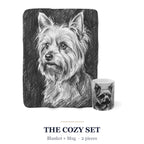 Yorkshire Terrier Cozy Set — 2-Piece Blanket + Mug Gift Set | Charcoal | Tritan