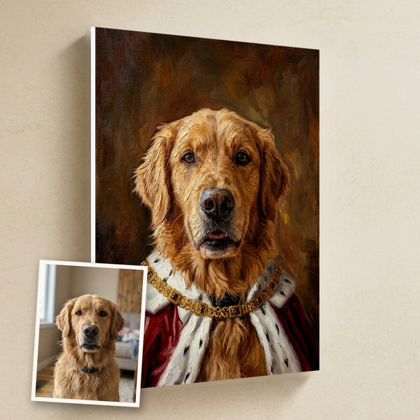 Royal portrait in a painterly style, printed on gallery-wrapped canvas