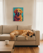 Golden Retriever Pop Art Canvas Print, Dog Wall Art Decor, Golden Mom Gift, Pet Portrait Art, Modern Dog Lover Gift Idea