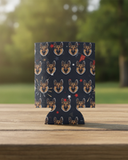German Shepherd America 250 Can Cooler, Patriotic Dog Pattern Drink Holder, GSD Gift for Him Her, Summer BBQ Decor, USA America Theme