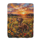 Dachshund Acrylic sherpa blanket by Tritan, front