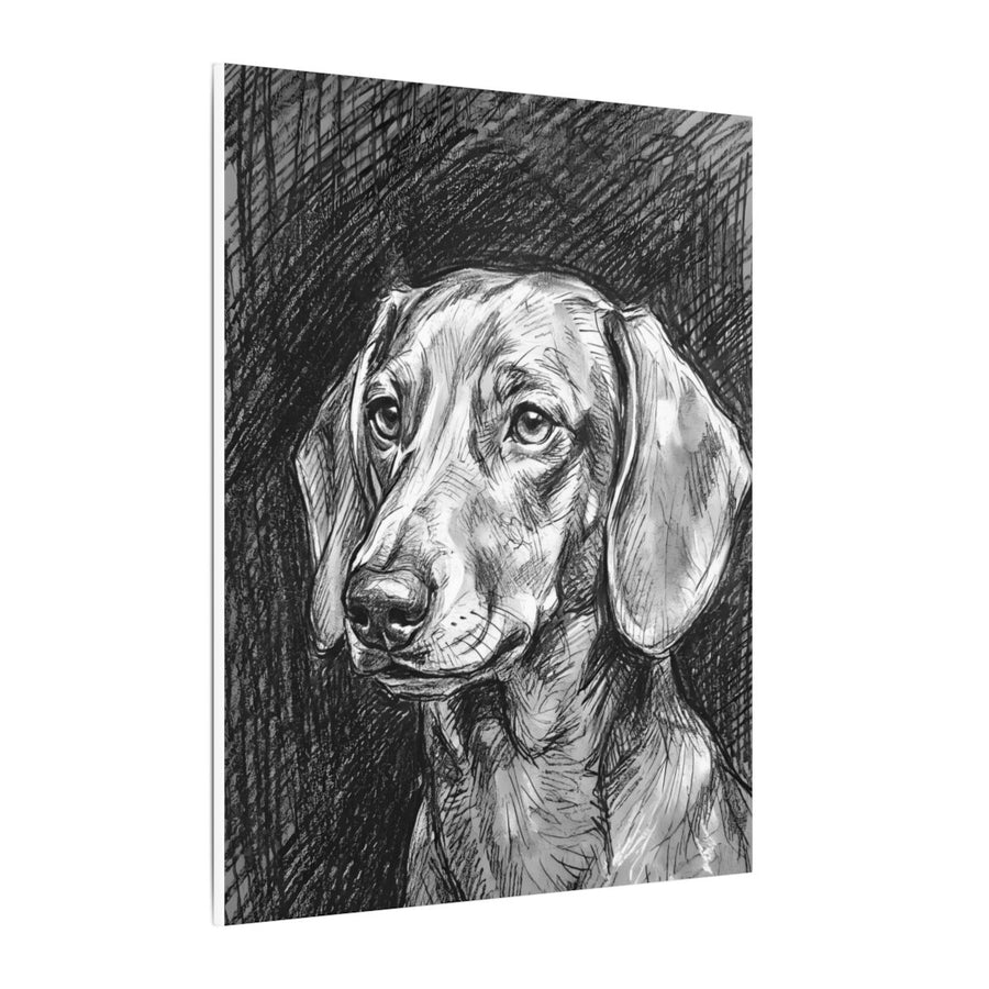 Dachshund Charcoal canvas print by Tritan, side