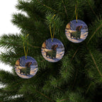 Dachshund Christmas Storybook ceramic ornament by Tritan, set