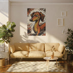 Dachshund Comic Pop Art canvas print by Tritan, sofa wall