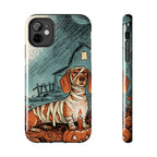 Dachshund Halloween tough phone case by Tritan, front and side