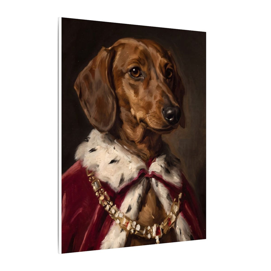 Dachshund Kings & Queens canvas print by Tritan, side
