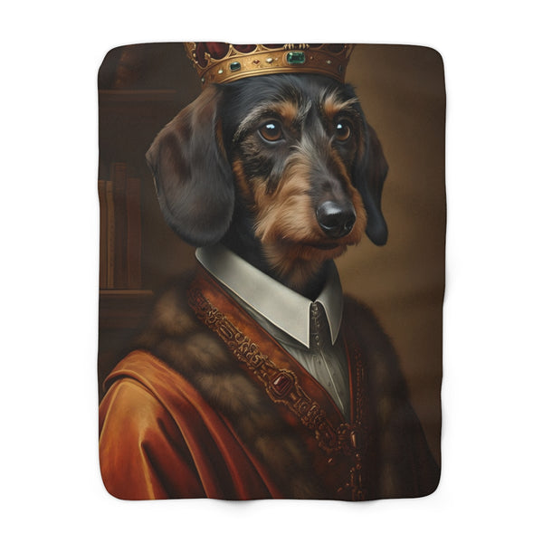 Dachshund Kings & Queens Royal Portrait Regal Throw Blanket | Premium Dog Prints | Tritan