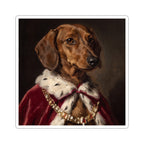 Dachshund Kings & Queens vinyl sticker by Tritan, front