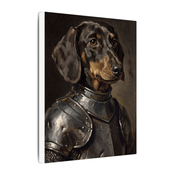 Dachshund Medieval Knight Portrait Canvas Wall Art, Regal Dog Painting, Dachshund Lover Gift, Stretched Canvas
