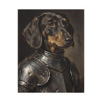 Dachshund Medieval Knight canvas print by Tritan, front