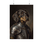 Dachshund Medieval Knight matte poster print by Tritan, front
