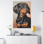 Dachshund Oil Portrait canvas print by Tritan, desk wall