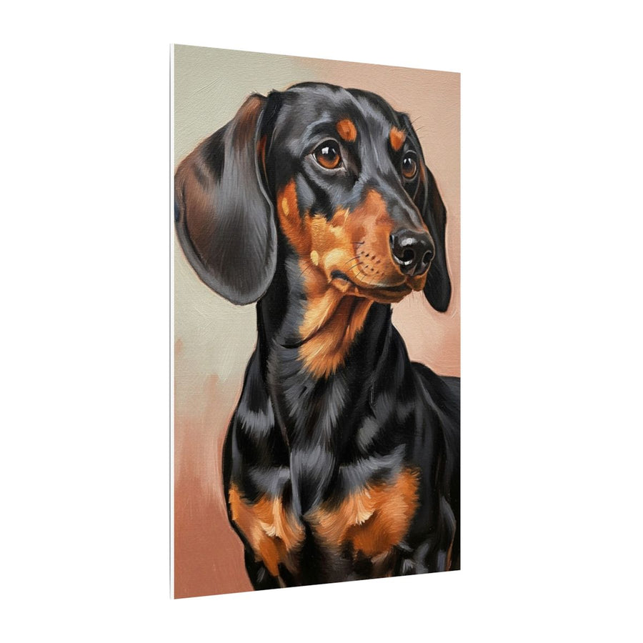 Dachshund Oil Portrait canvas print by Tritan, side