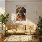 Dachshund Oil Portrait canvas print by Tritan, sofa wall