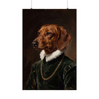 Dachshund Renaissance Royal matte poster print by Tritan, front