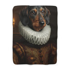 Dachshund Renaissance Royal Portrait Regal Throw Blanket | Premium Dog Prints | Tritan