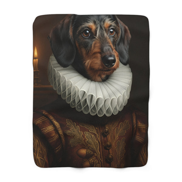 Dachshund Renaissance Royal Portrait Regal Throw Blanket | Premium Dog Prints | Tritan
