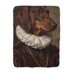 Dachshund Renaissance Royal sherpa blanket by Tritan, front