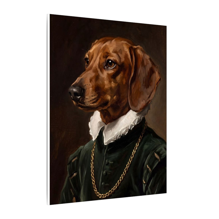Dachshund Renaissance Royal canvas print by Tritan, side