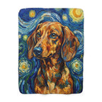 Dachshund Post-Impressionist sherpa blanket by Tritan, front