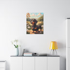 Dachshund Stained Glass canvas print by Tritan, desk wall