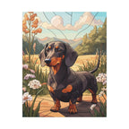 Dachshund Stained Glass canvas print by Tritan, front