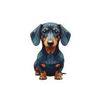 Dachshund Low Poly vinyl sticker by Tritan, front