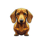 Dachshund Low Poly vinyl sticker by Tritan, front