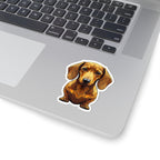 Dachshund Low Poly vinyl sticker by Tritan, on a laptop