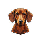 Dachshund Low Poly vinyl sticker by Tritan, front