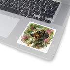 Dachshund Watercolor vinyl sticker by Tritan, on a laptop