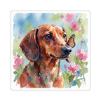 Dachshund Watercolor vinyl sticker by Tritan, front