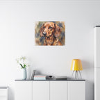 Dachshund Watercolor canvas print by Tritan, desk wall