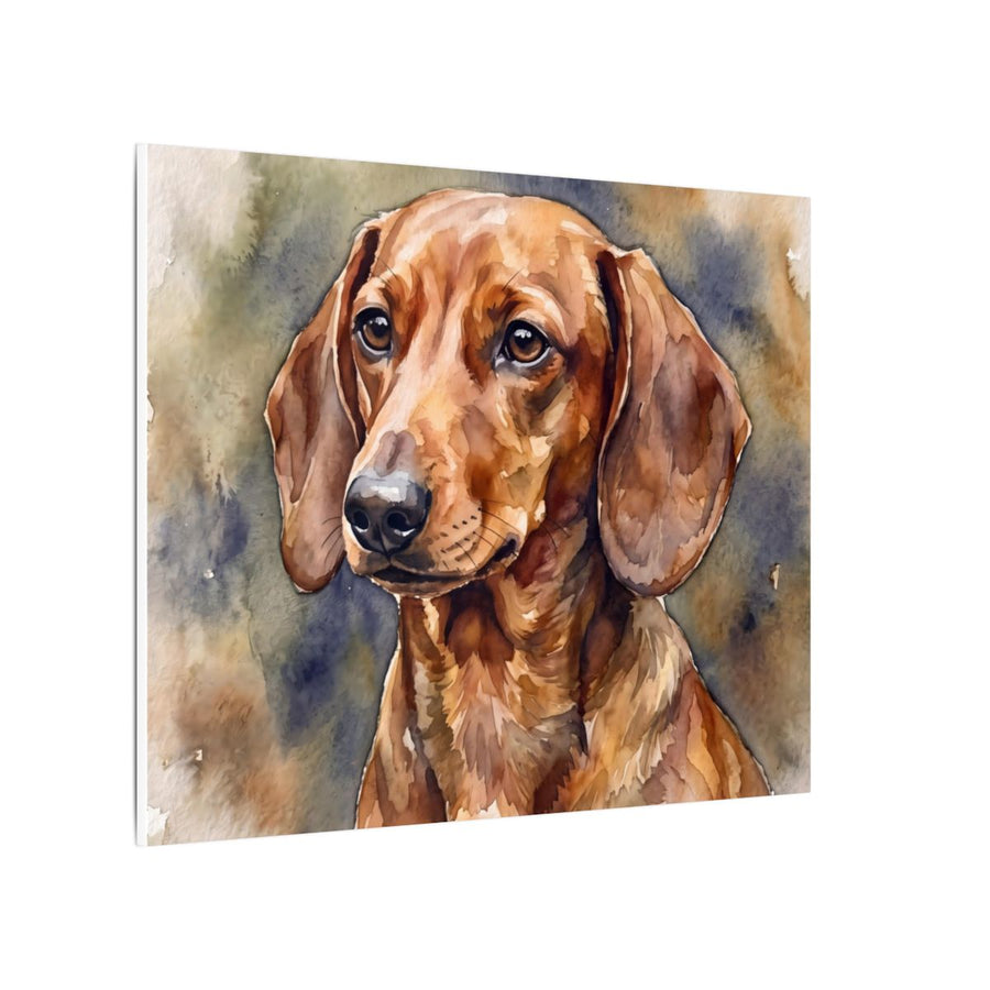 Dachshund Watercolor canvas print by Tritan, side