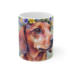 Dachshund Watercolor ceramic mug by Tritan, front