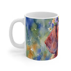 Dachshund Watercolor ceramic mug by Tritan, left handle