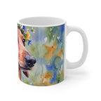 Dachshund Watercolor ceramic mug by Tritan, right handle