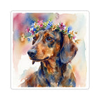 Dachshund Watercolor vinyl sticker by Tritan, front